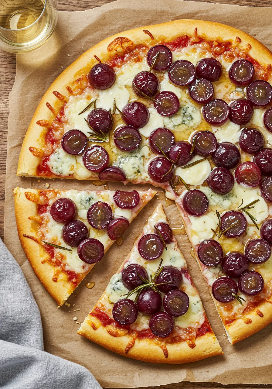 Roasted Grape and Gorgonzola Pizza
